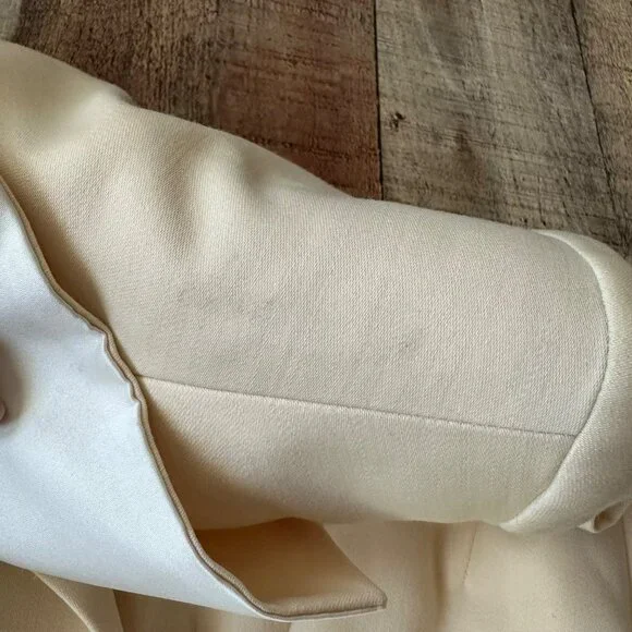 Christian Dior Womens Cream Double-Breasted Blazer & Skirt Set Size 8